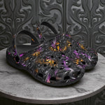 Classic Clogs Black and Purple Swirls