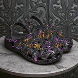 Classic Clogs Black and Purple Swirls