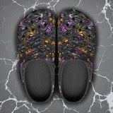 Classic Clogs Black and Purple Swirls