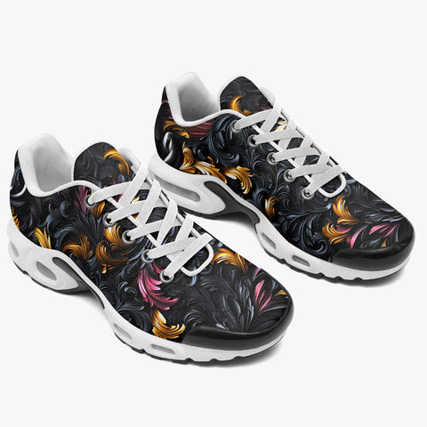 Air Cushion Sneakers Black and Gold Ornament