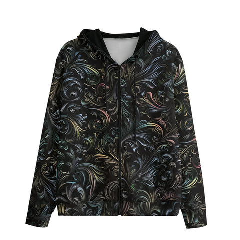 Men's Zip Up Hoodie Abstract Swirls Pattern