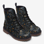 Leather Boots Colorful Swirls on Black