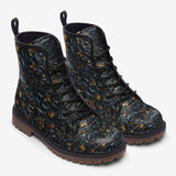 Leather Boots Colorful Swirls on Black