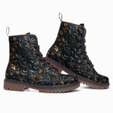 Leather Boots Colorful Swirls on Black