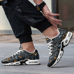 Air Cushion Sneakers Colorful Swirls on Black