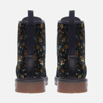 Leather Boots Colorful Swirls on Black