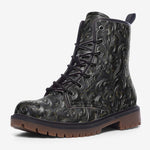 Leather Boots Damask Textured Ornament