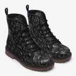 Leather Boots Damask Textured Ornament