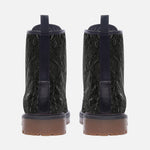 Leather Boots Gray Engraved Pattern Print