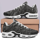 Air Cushion Sneakers Gray Engraved Pattern Print