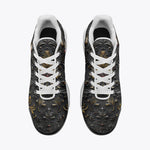 Air Cushion Sneakers Black and Gold Pattern Print