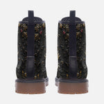 Leather Boots Black and Gold Pattern Print
