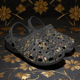 Classic Clogs Black and Gold Pattern Print