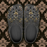 Classic Clogs Black and Gold Pattern Print