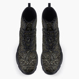 Casual Leather Chunky Boots 3D Metal Pattern