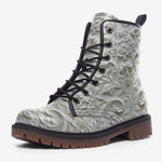 Leather Boots White Carved Baroque Art