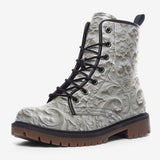 Leather Boots White Carved Baroque Art