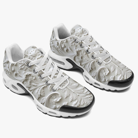 Air Cushion Sneakers White Carved Baroque Art