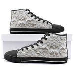 High-Top Canvas Shoes White Carved Baroque Art