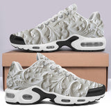 Air Cushion Sneakers White Carved Baroque Art