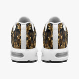 Air Cushion Sneakers Gold Lion with Flowers