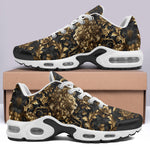 Air Cushion Sneakers Gold Lion with Flowers
