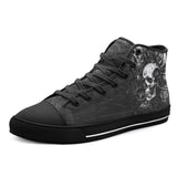 High-Top Canvas Shoes Surreal Robot Skull with Gears