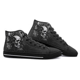 High-Top Canvas Shoes Surreal Robot Skull with Gears