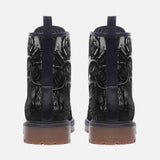 Leather Boots Surreal Robot Skull with Gears