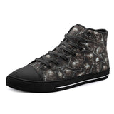 High-Top Canvas Shoes Skulls Crumpled Collage