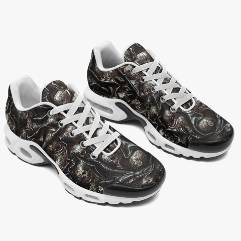 Air Cushion Sneakers Skulls Crumpled Collage