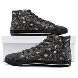 High-Top Canvas Shoes Skulls Crumpled Collage