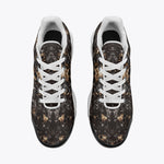 Air Cushion Sneakers Gold and Brown Skulls Art