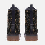 Leather Boots Gold and Brown Skulls Art