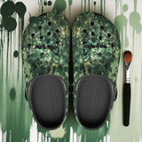 Classic Clogs Green Camo Grungy Skull