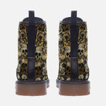 Leather Boots Skulls in Brown and Black Art
