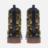 Leather Boots Skulls in Brown and Black Art