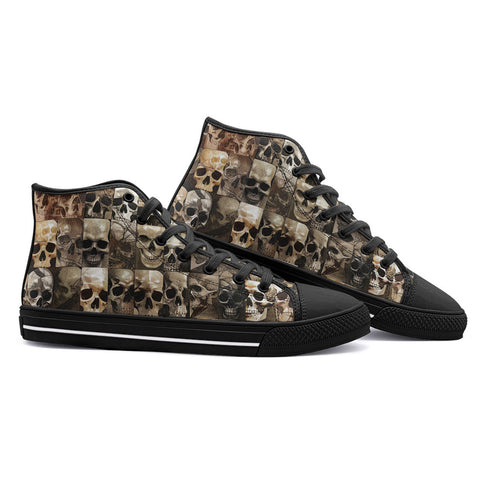 High-Top Canvas Shoes Skulls in Bricks