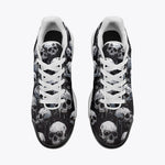 Air Cushion Sneakers Black and White Skulls Art