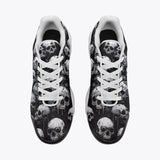 Air Cushion Sneakers Black and White Skulls Art