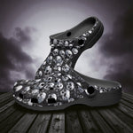 Classic Clogs Black and White Skulls Art
