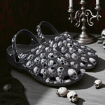 Classic Clogs Black and White Skulls Art