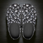 Classic Clogs Black and White Skulls Art
