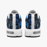 Air Cushion Sneakers Blue Skulls Collage