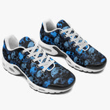 Air Cushion Sneakers Blue Skulls Collage