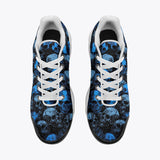Air Cushion Sneakers Blue Skulls Collage