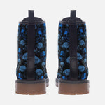 Leather Boots Blue Skulls Collage