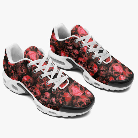 Air Cushion Sneakers Red Skulls Collage