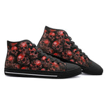 High-Top Canvas Shoes Red Skulls Collage