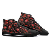 High-Top Canvas Shoes Red Skulls Collage